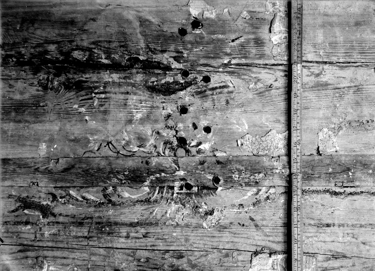 Paul Sandberg, Mural painting in a holiday cottage - now at the open-air museum Disagården - in the original place in Gränby, Björklinge parish, Uppland