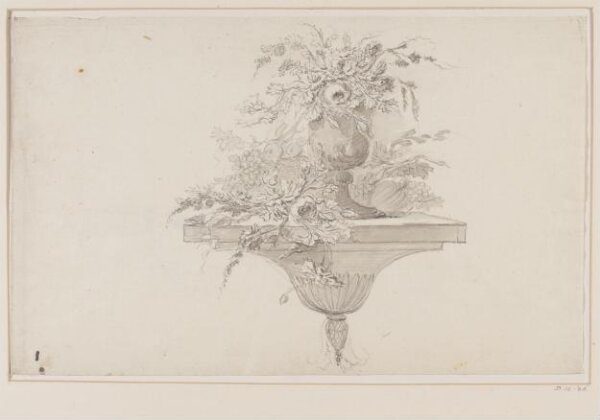 Unknown, recto: Floral Still-life in a Goblet on a Decorative Wall Bracket