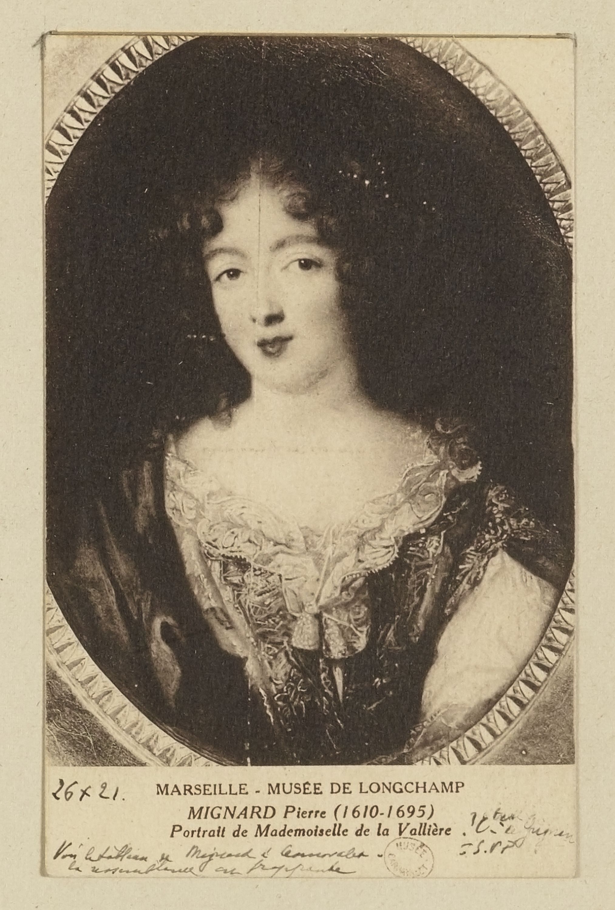 Inconnu, Marseille - Musée de Longchamp / Mignard Pierre / Portrait de Mademoiselle de la Vallière