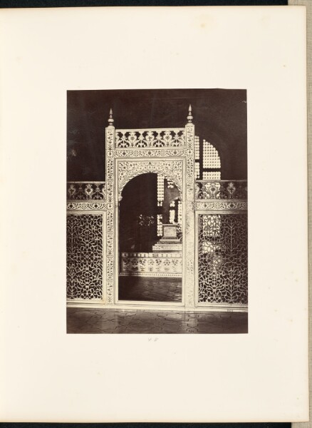Samuel Bourne, Agra; The Screen Enclosing the Sarcophagi in the Interior of the Taj