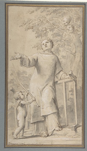 Marcantonio Franceschini, Saint Lawrence Standing and Holding the Grill, Instrument of His Martyrdom