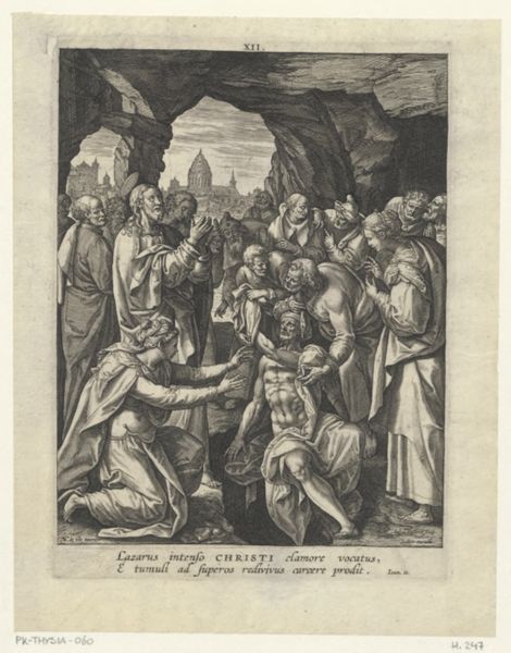 Collaert, Adriaen, (-1618), (printmaker), Vita Christi: The raising of Lazarus