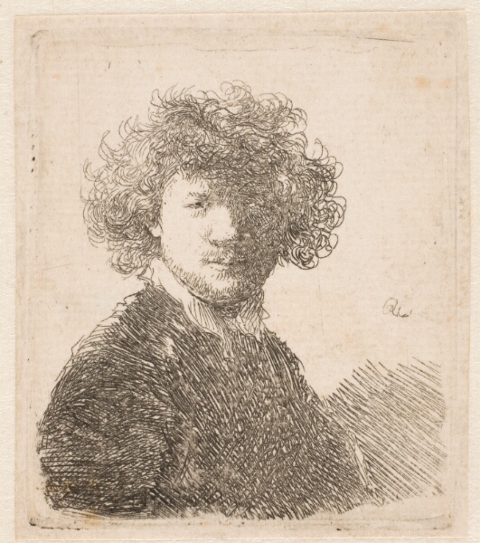 Rembrandt van Rijn, Selvportræt med krøllet hår