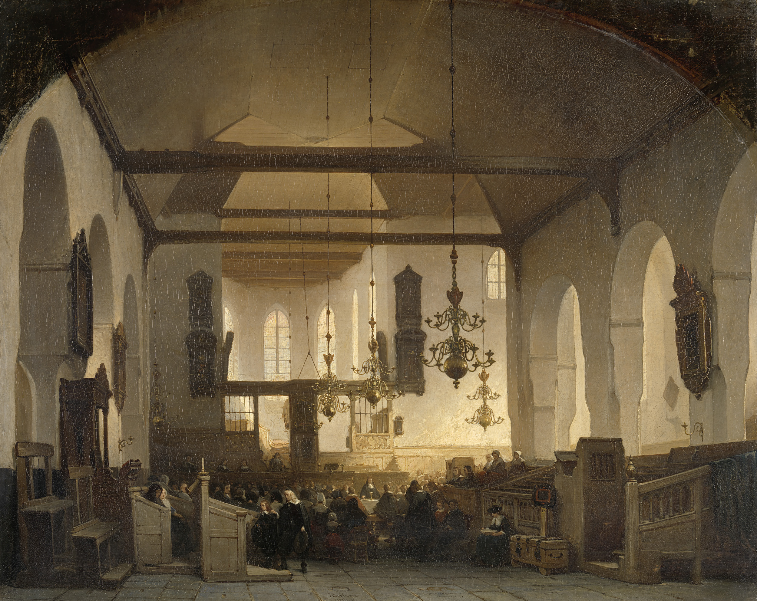 Johannes Bosboom, A Service in the Geertekerk, Utrecht