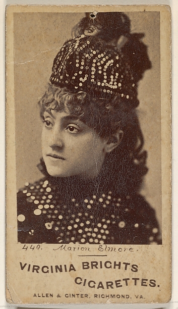 Allen & Ginter, Card 449, Marion Elmore, from the Actors and Actresses series (N45, Type 1) for Virginia Brights Cigarettes