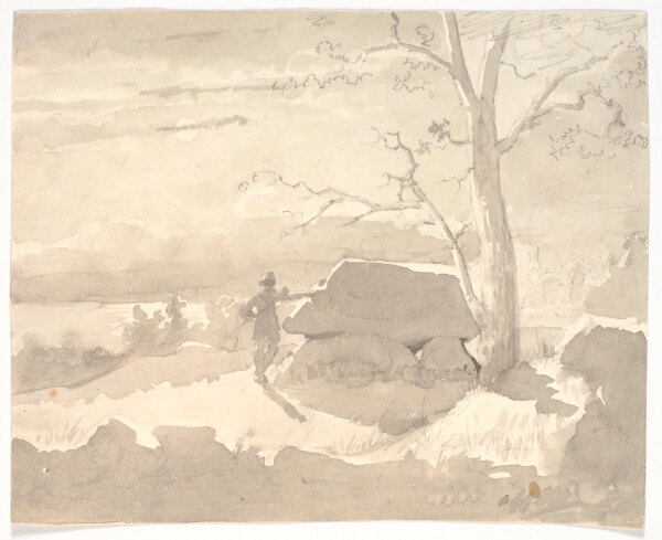 Jørgen Roed, Måneskinsbillede. Jæger ved en stendysse