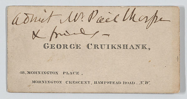 Anonymous, George Cruikshank, calling card