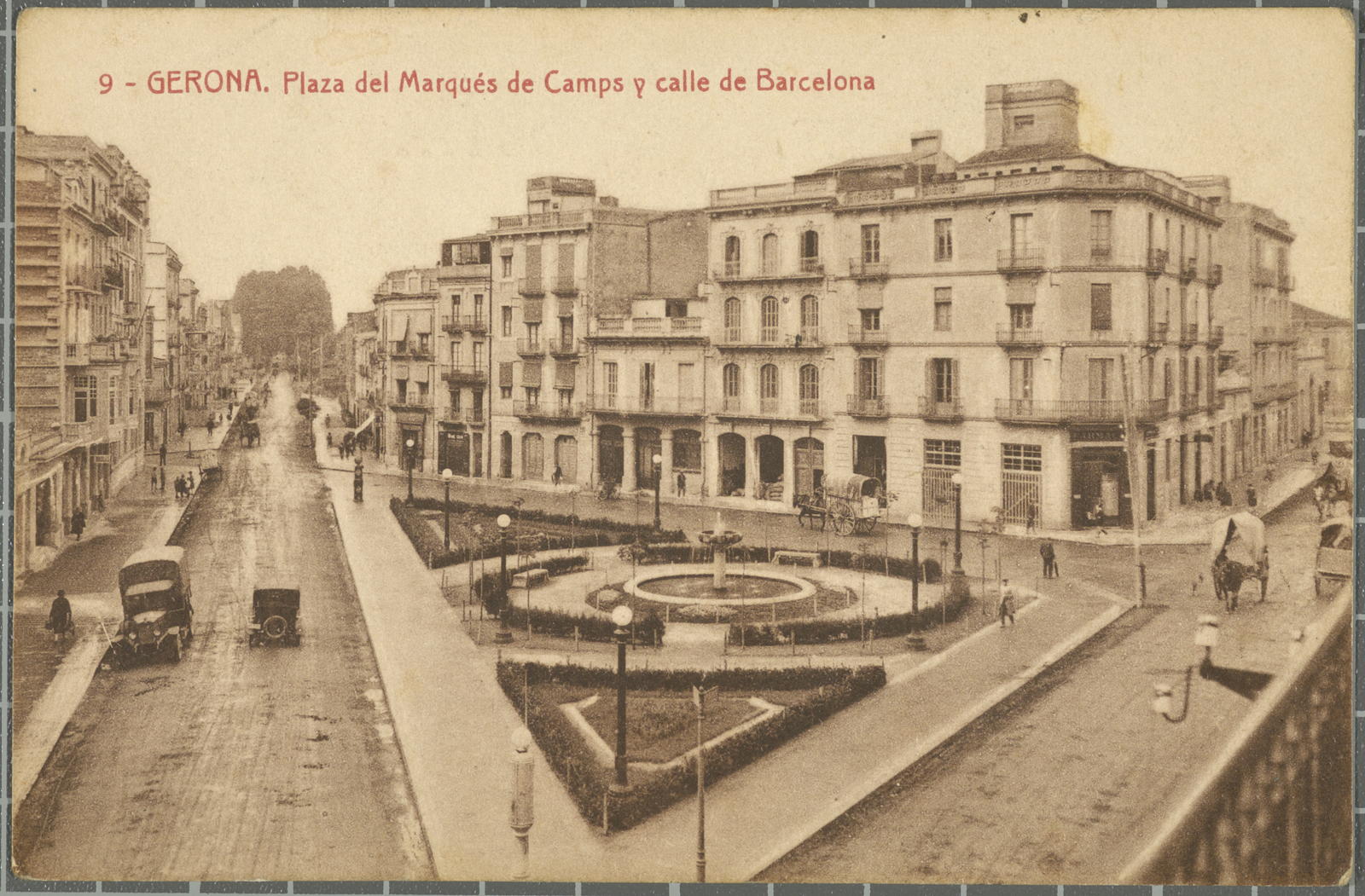 Desconegut, 9 -Gerona. Plaza del Marqués de Camps y calle de Barcelona