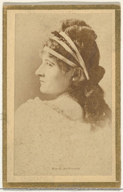 Allen & Ginter, Mary Anderson, from the Actresses and Celebrities series (N60, Type 2) promoting Little Beauties Cigarettes for Allen & Ginter brand tobacco products