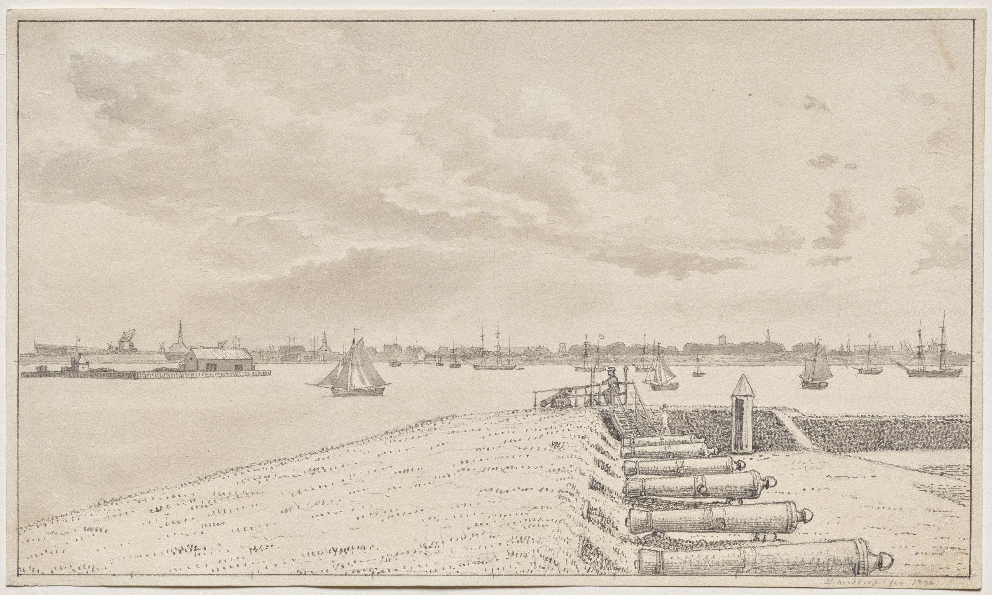 Christoffer Wilhelm Eckersberg, View from the Battery toward the City