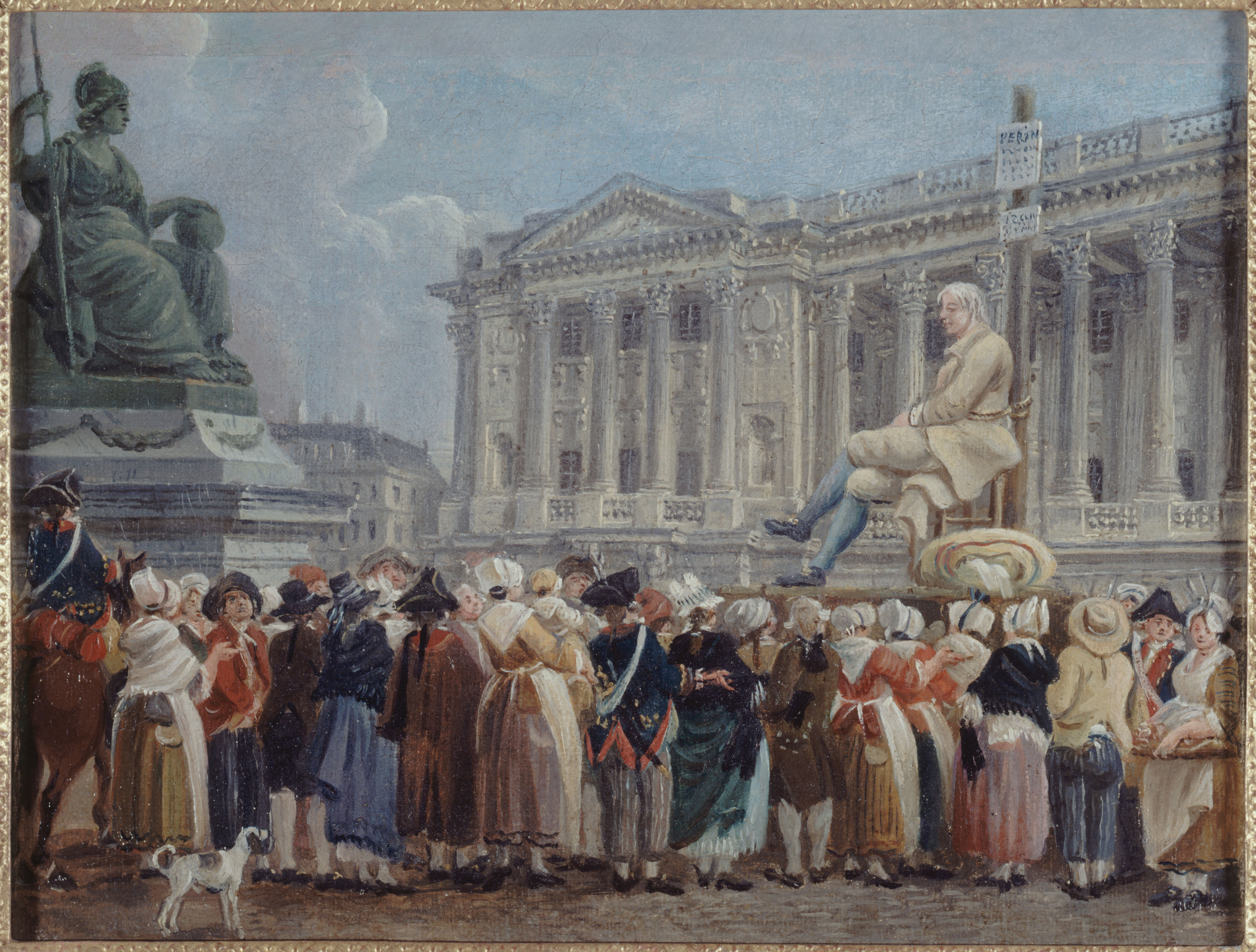 Pierre-Antoine Demachy, Exposition de Pierre Nicolas Perrin sur la place de la Révolution, le 29 vendémiaire, an II
