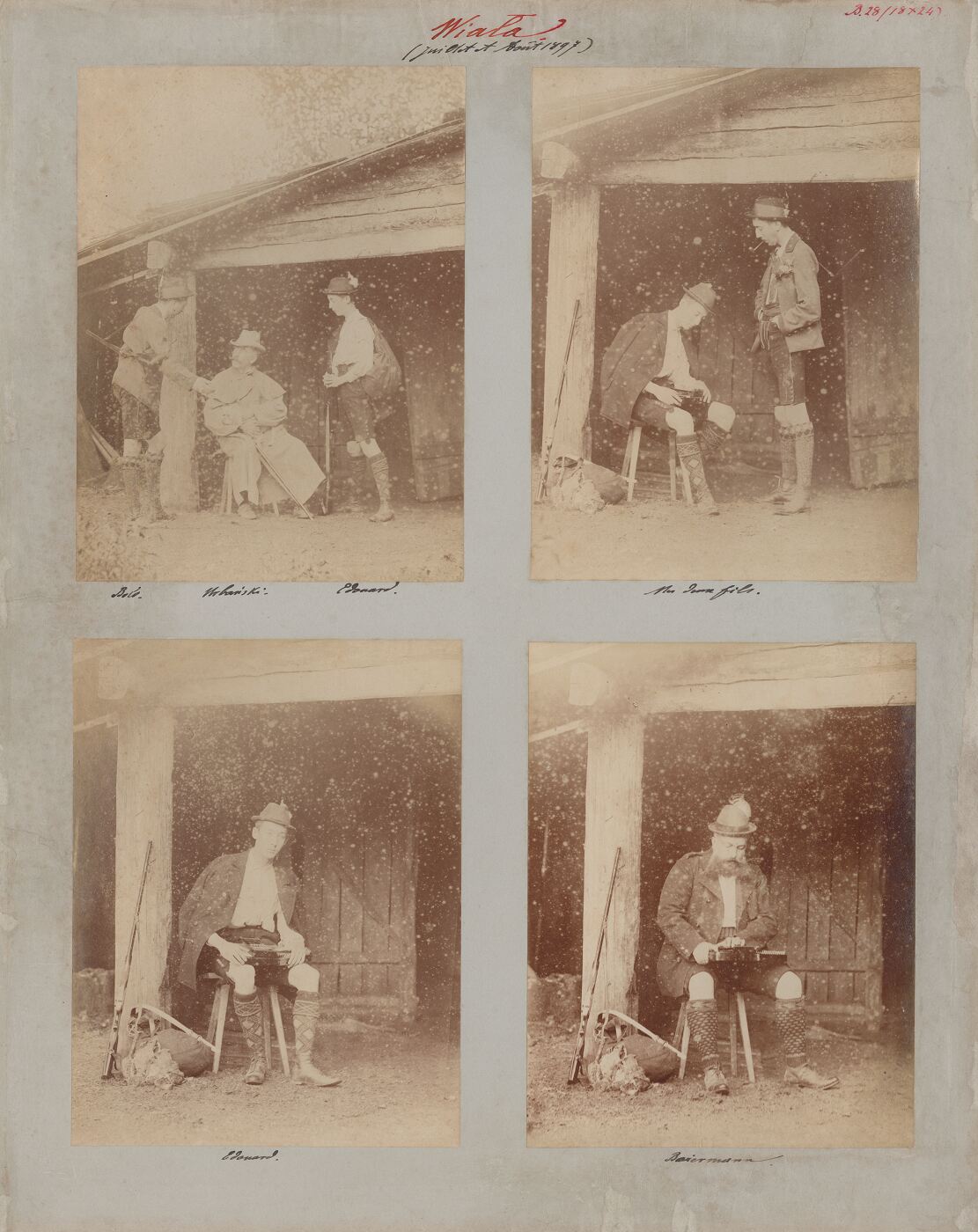 Benediktas Henrikas Tiškevičius, Kartono lakštas su keturiomis Benedikto Henriko Tiškevičiaus fotografijomis ("Viala")