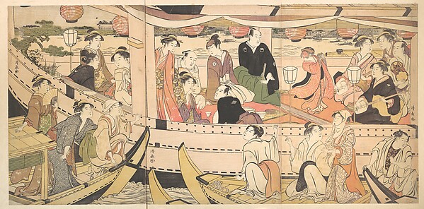 Torii Kiyonaga, Pleasure Boat on the Sumida River