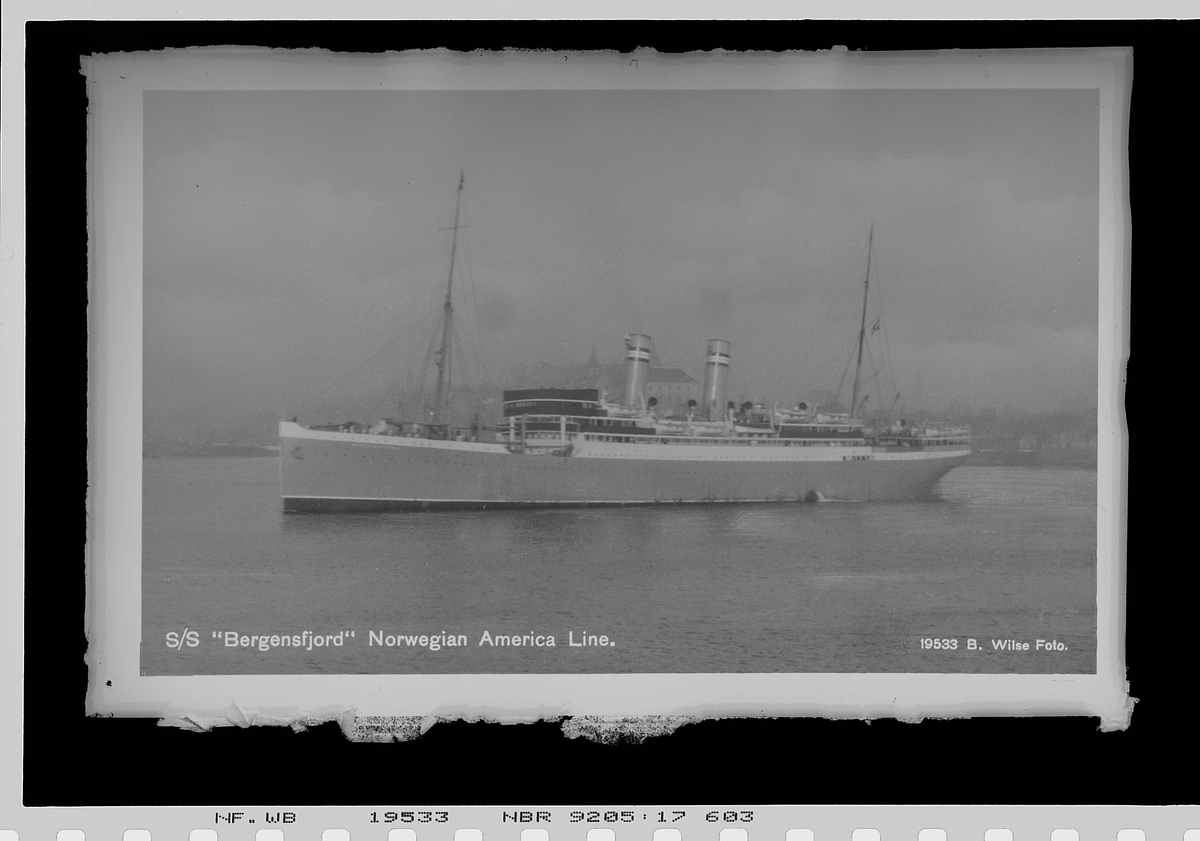 Anders Beer Wilse, Prot: Amerikalinjen Bergensfjord