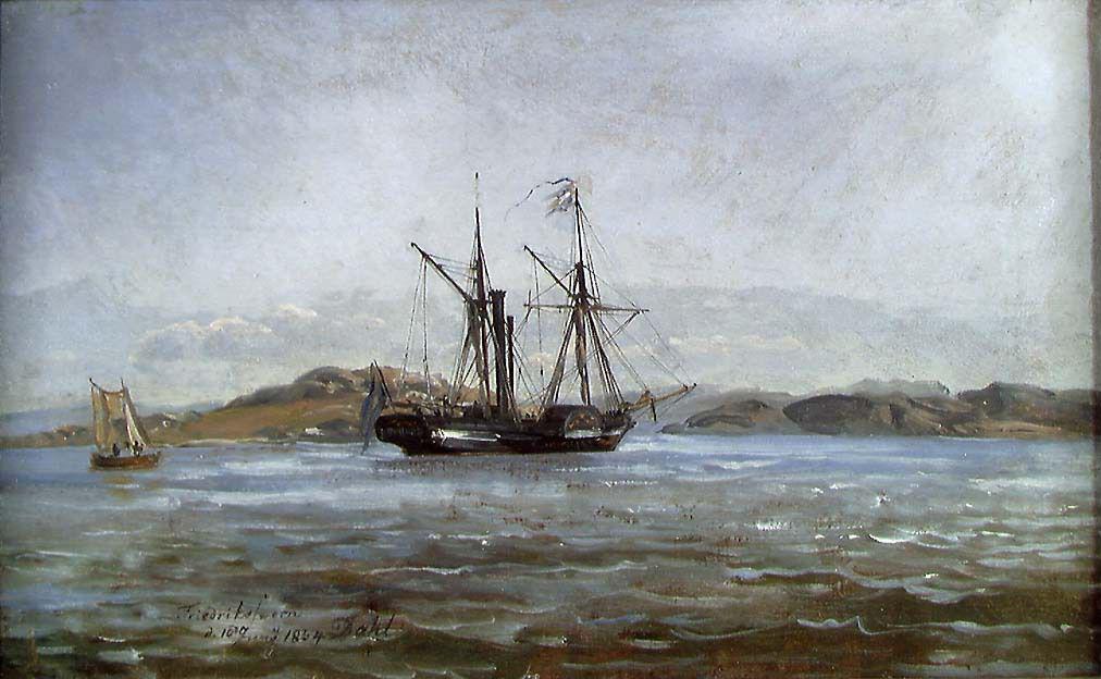 Johan Christian Dahl, A Steamer near Fredriksvern