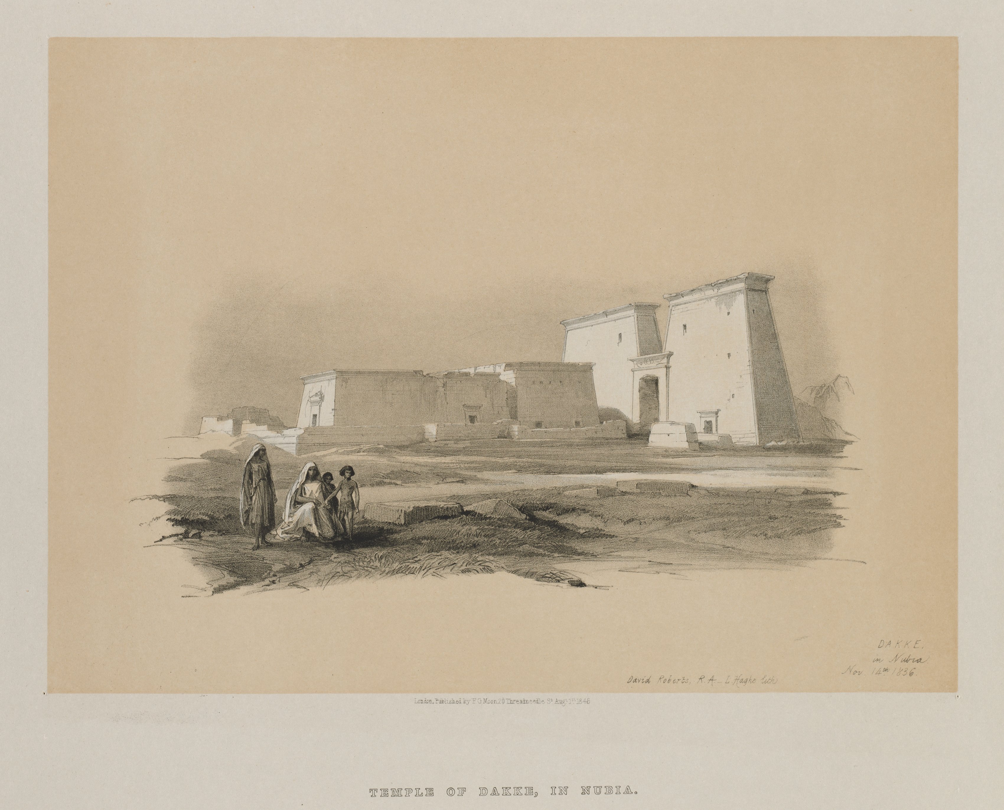 Louis Haghe, Egypt and Nubia, Volume I: Dakke, in Nubia