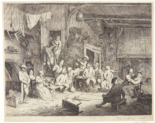 Adriaen van Ostade, Bønder, spisende ved et bord i en krostue