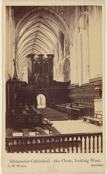 George Washington Wilson, Gloucester Cathedral - The Choir, looking west.