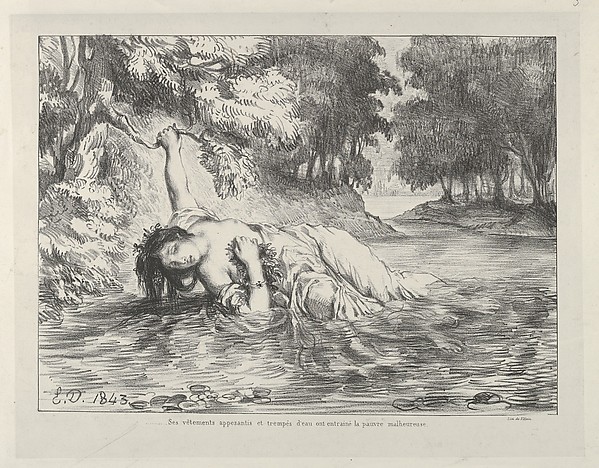 Eugène Delacroix, The Death of Ophelia