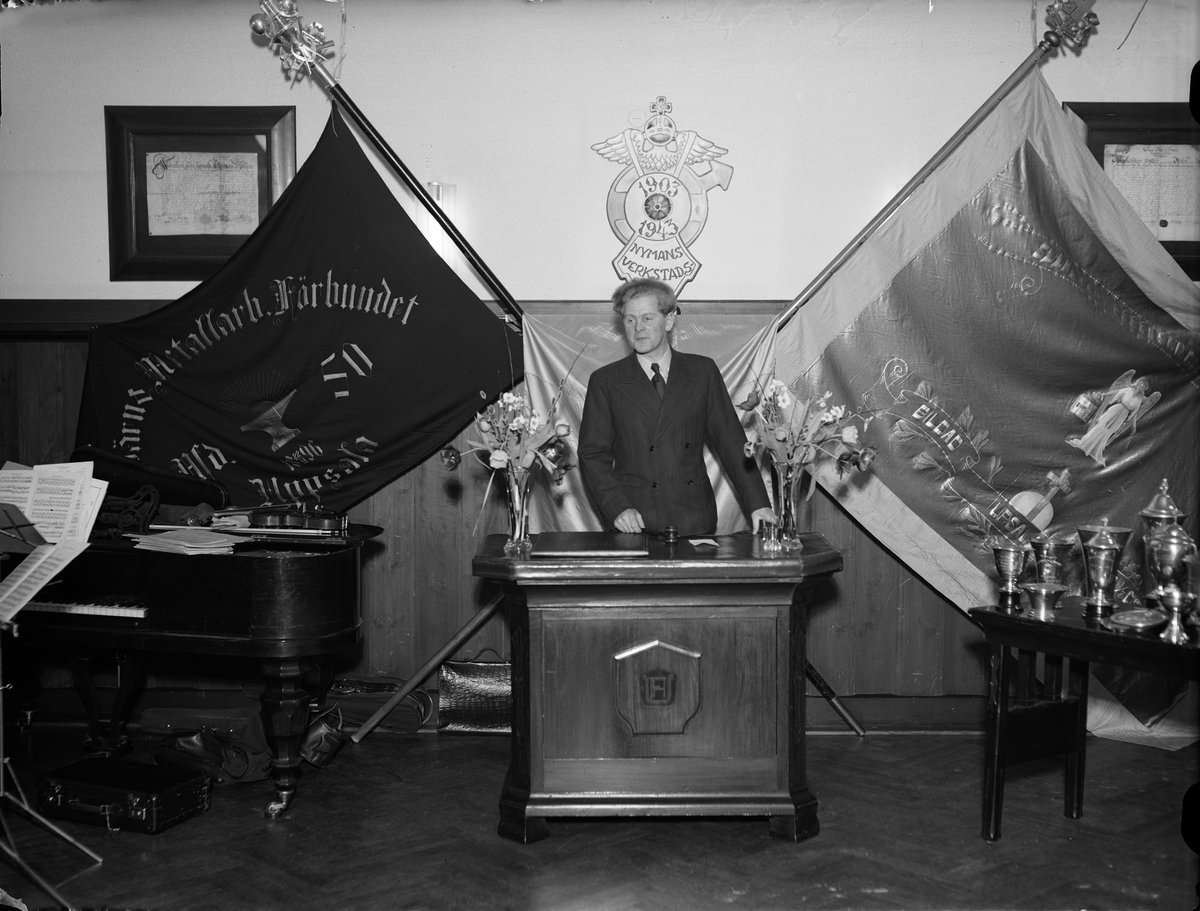 Paul Sandberg, Verkstadsklubben vid AB Nymans Verkstäder, kvarteret Noatun, Uppsala firar 40-årsjubileum 1943