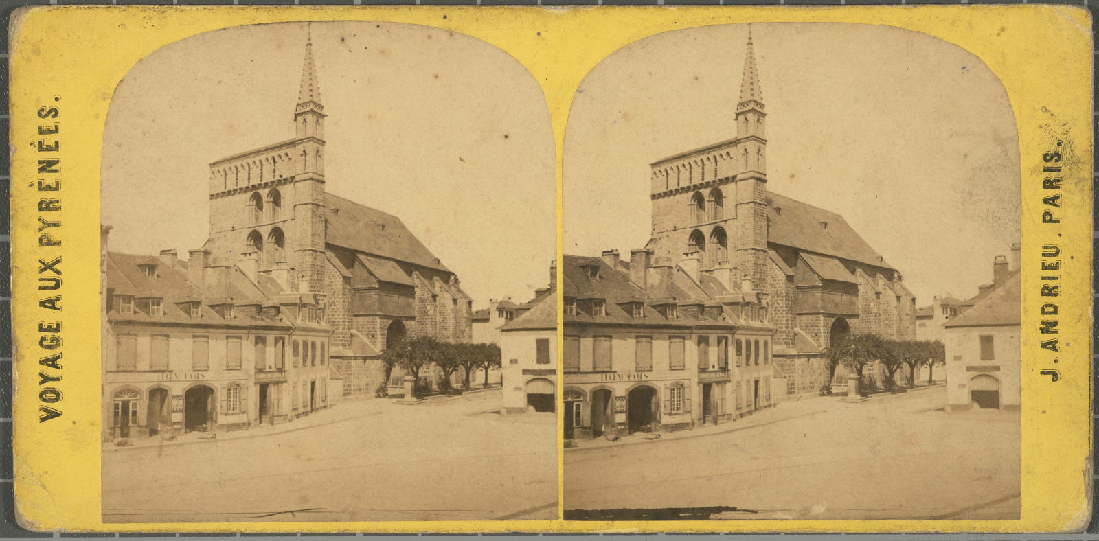 Desconegut, Voyage aux Pyrenés.Cathedrale de Bagneres de Bigorre. Justification of the title, title inscribed Andrieu, J.