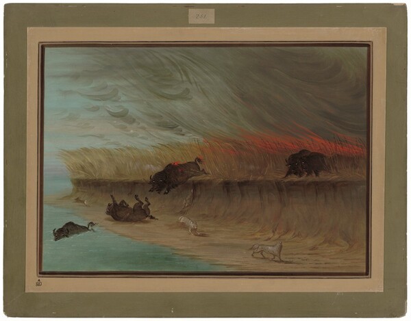 George Catlin, Prairie Meadows Burning