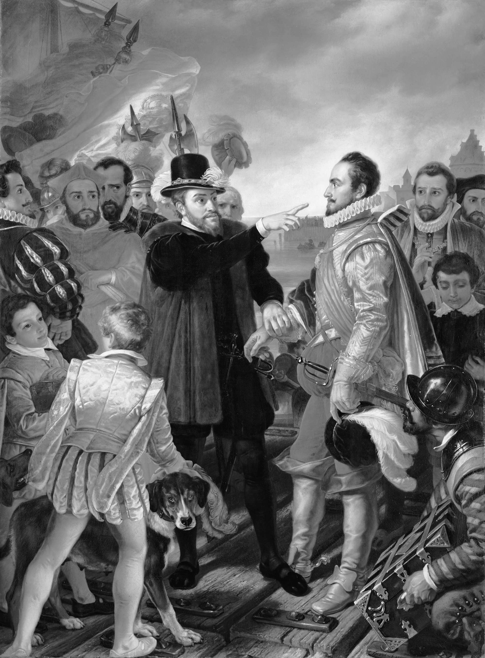 Cornelis Kruseman, Philip II, King of Spain, Reproaches William I, Prince of Orange, in Vlissingen upon his Departure from the Netherlands in 1559