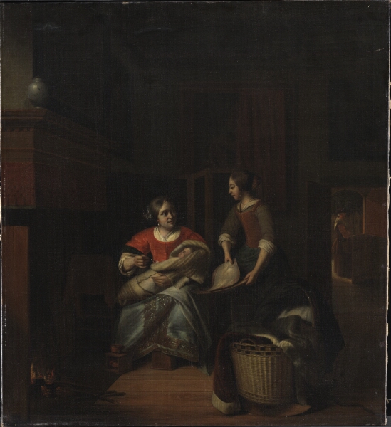 Pieter de Hooch, Husmoderen giver pigen besked