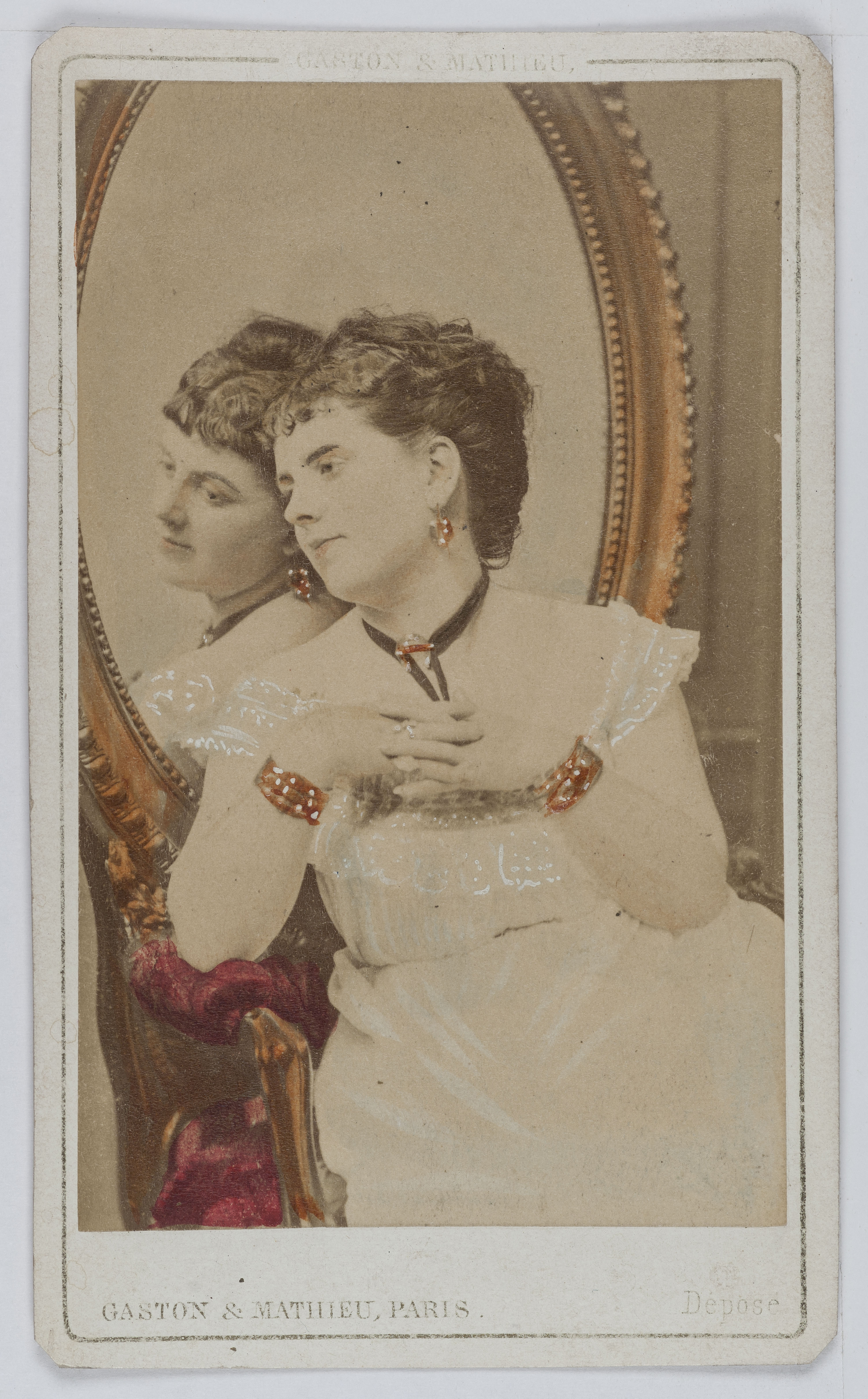 Mathieu & Cie Gaston, Portrait de Blanche Marie Eugénie Querette, actrice de théâtre entre 1868 et 1880.