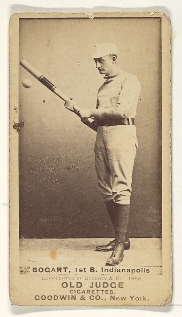 Goodwin & Company, Bogart, 1st Base, Indianapolis, from the Old Judge series (N172) for Old Judge Cigarettes