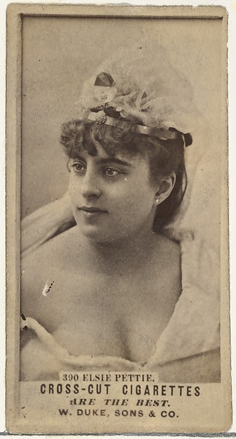 W. Duke, Sons & Co., Card Number 390, Elsie Pettie, from the Actors and Actresses series (N145-3) issued by Duke Sons & Co. to promote Cross Cut Cigarettes