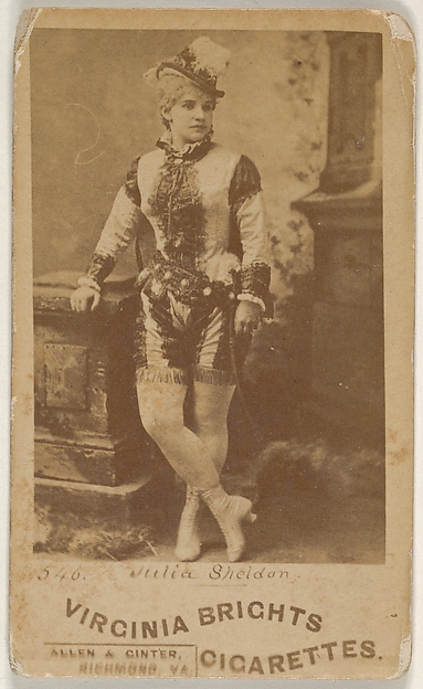 Allen & Ginter, Card 546, Julia Sheldon, from the Actors and Actresses series (N45, Type 6) for Virginia Brights Cigarettes