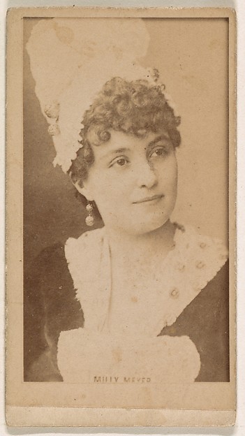 Kinney Brothers Tobacco Company, Milly Meyer, from the Actresses series (N245) issued by Kinney Brothers to promote Sweet Caporal Cigarettes
