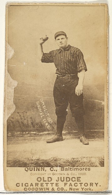 Goodwin & Company, Quinn, Catcher, Baltimore Orioles, from the Old Judge series (N172) for Old Judge Cigarettes