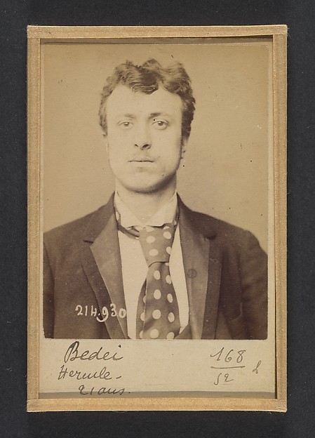 Alphonse Bertillon, Bedei. Hercule. 21 ans, né à Sorli (Italie). Tailleur d'habits. Anarchiste. 1/3/94.