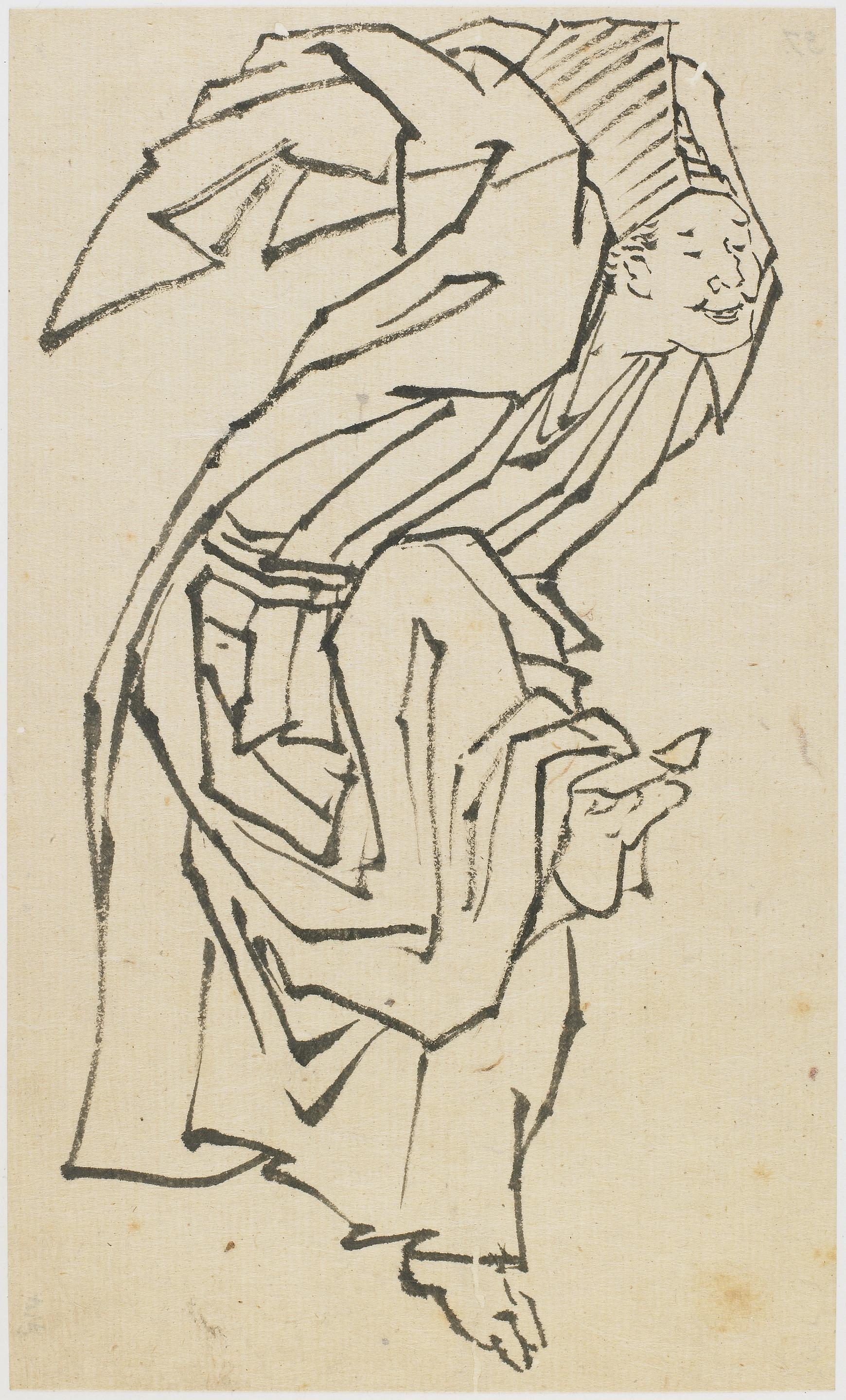 Katsushika Hokusai, A Sambaso Dancer