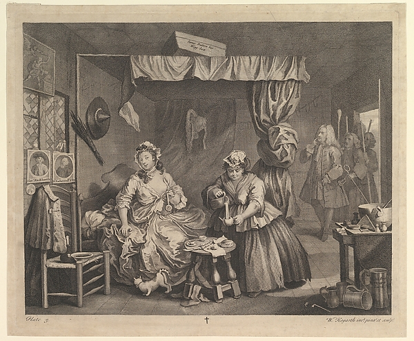 William Hogarth, A Harlot's Progress, Plate 3