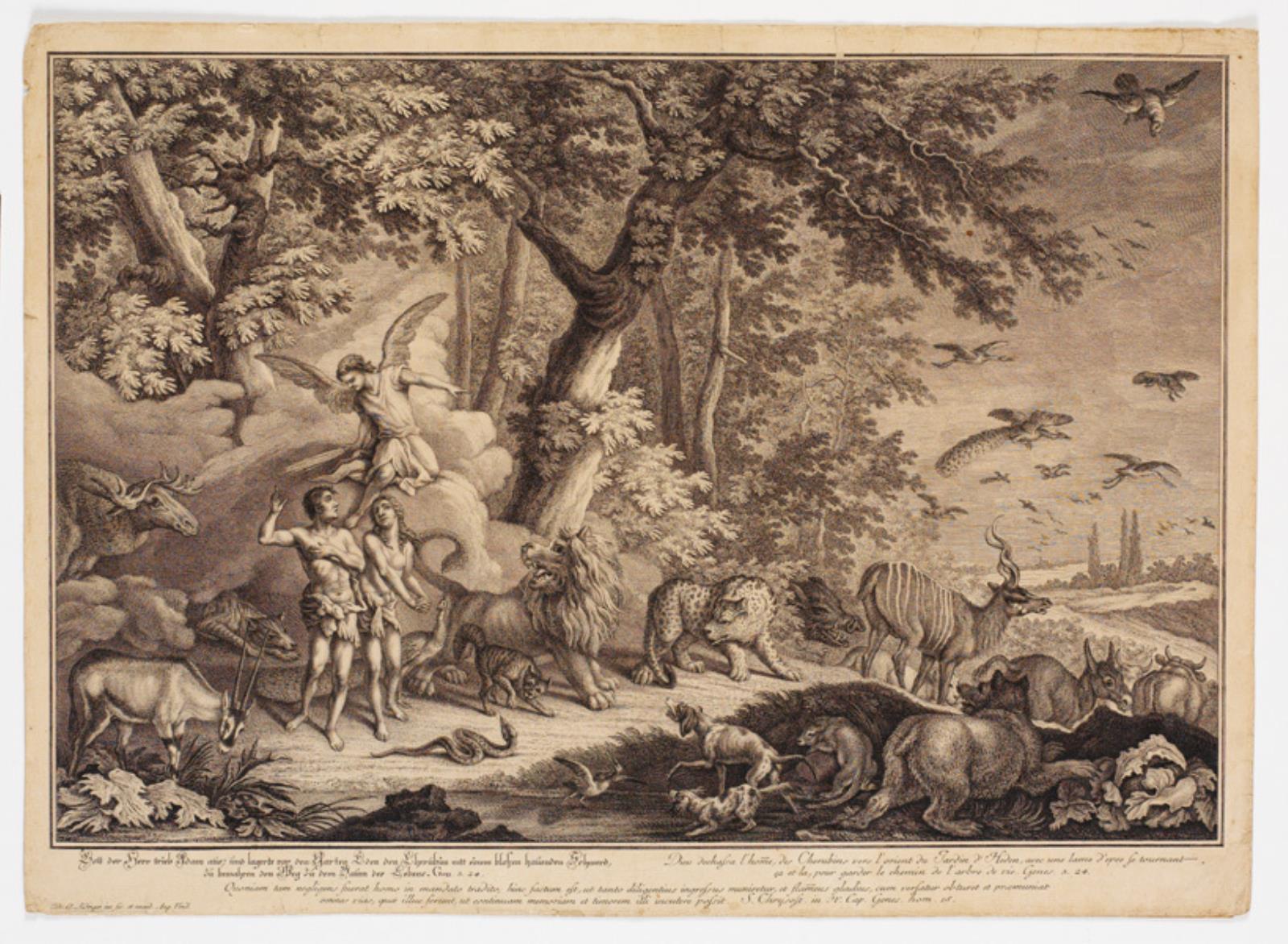 Johann Elias Ridinger, Uddrivelsen fra paradiset