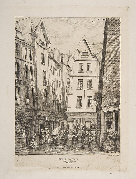 Charles Meryon, Rue Pirouette aux Halles, Paris
