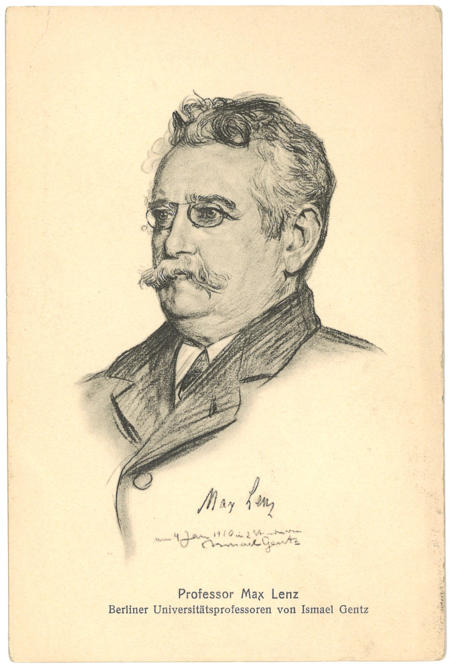 Ismael Gentz, Lenz, Max (1850–1932), Historiker (Zeichnung von Ismael Gentz)