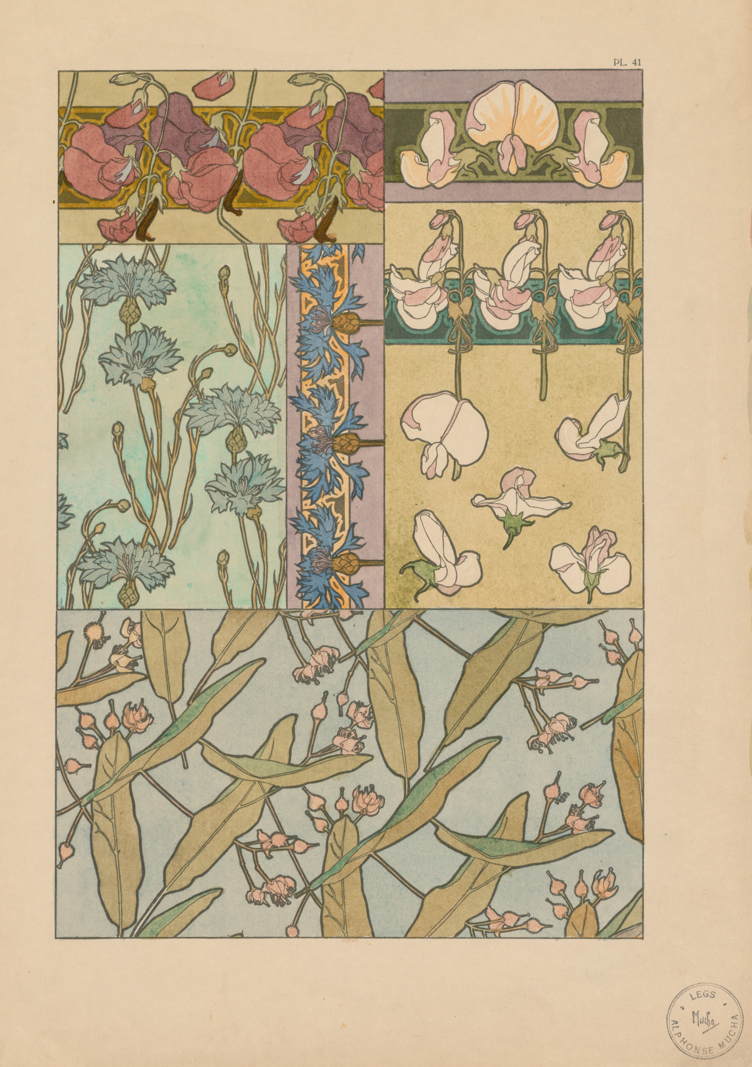 Alphonse Mucha, Documents Decoratifs:  Sweet Peas