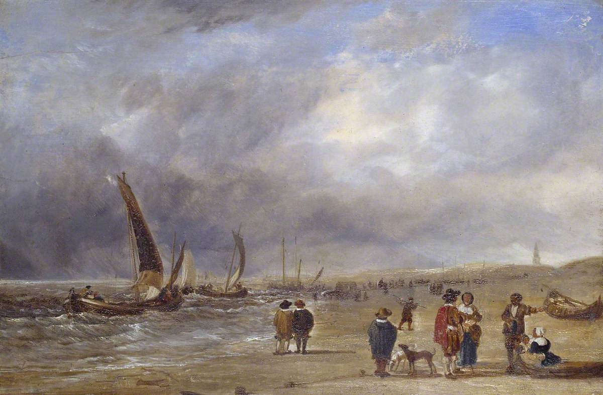 Augustus Wall Callcott, The Shore at Scheveningen (after Willem van de Velde)