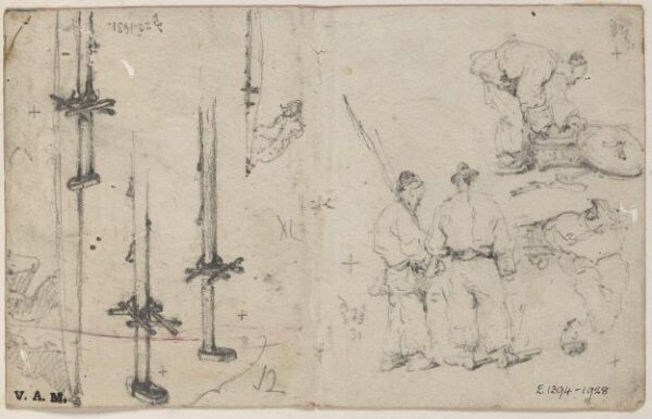 George Chinnery, Studies of Chinese figures, and of masts