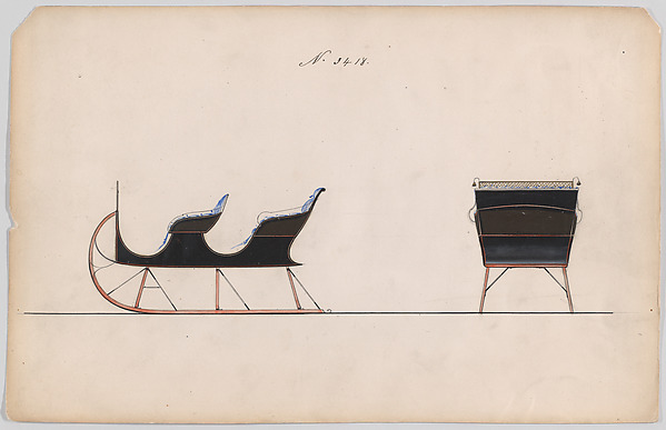 Brewster & Co., Design for 4 Seat Sleigh, no. 3418
