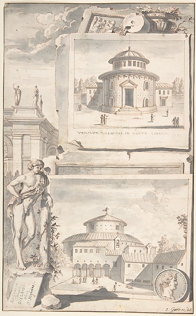 Jan Goeree, A Reconstruction of the Temple of Divus Claudius in Monte Coelio (above) and a View of the Ruins (below)