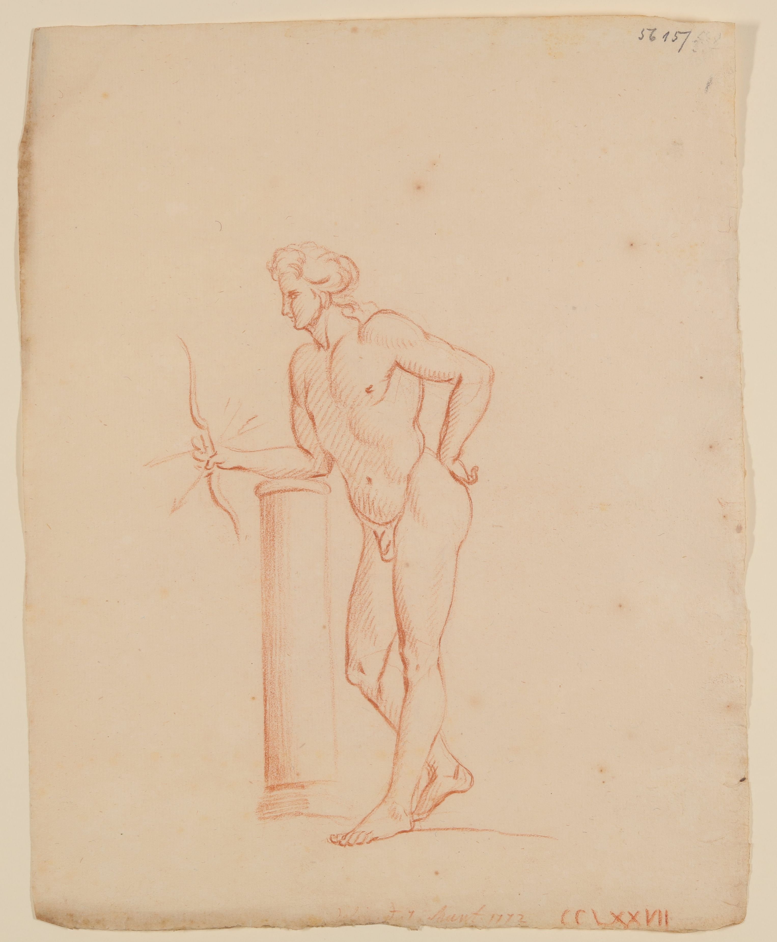 Martin Gottlieb Klauer, Jüngling mit Pfeil und Bogen, auf eine Säule gestützt