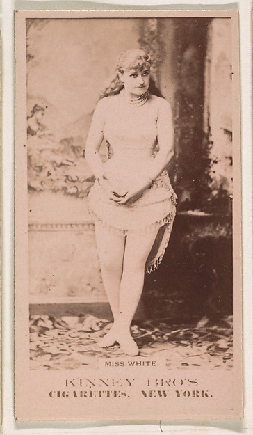 Kinney Brothers Tobacco Company, Miss White, from the Actresses series (N245) issued by Kinney Brothers to promote Sweet Caporal Cigarettes