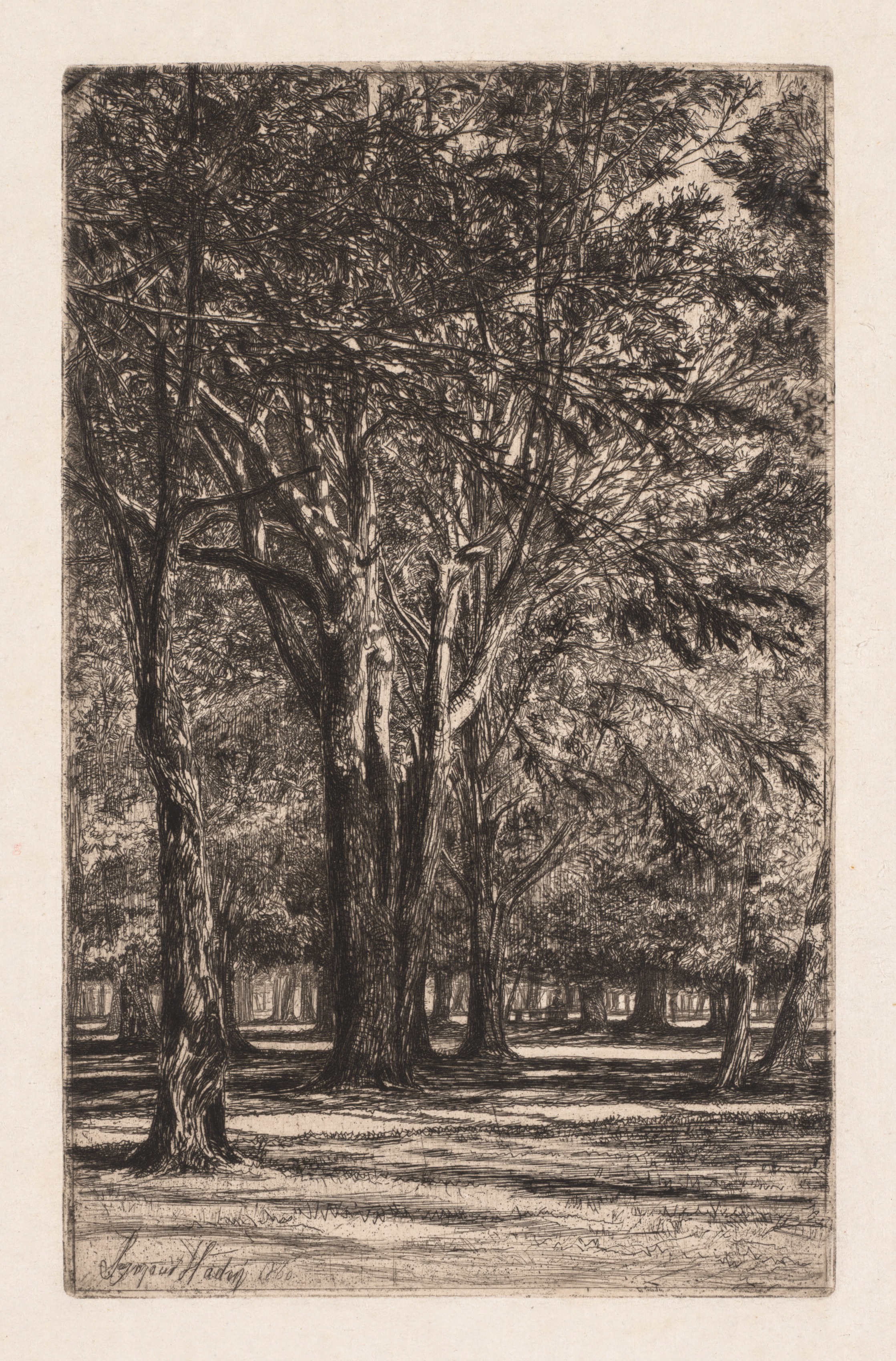 Francis Seymour Haden, Kensington Gardens, No. 2 (The Larger Plate)