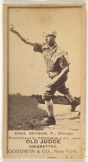 Goodwin & Company, Chas. Brynan, Pitcher, Chicago, from the Old Judge series (N172) for Old Judge Cigarettes