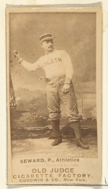 Goodwin & Company, Seward, Pitcher, Philadelphia Athletics, from the Old Judge series (N172) for Old Judge Cigarettes